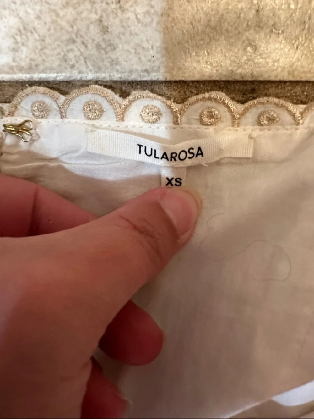 Tularosa Poppy Tiered Button Front Corset Midi Dress XS Vanilla Bean - Picture 3 of 9